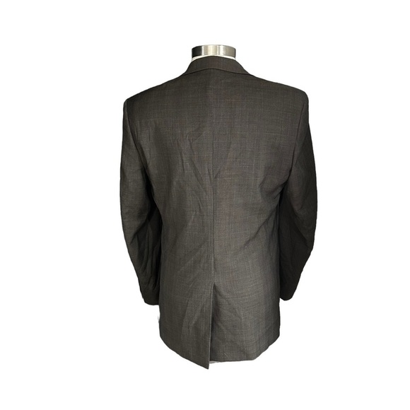 Ralph Lauren Brown Crosshatch Pattern 2-Button 100% Wool Suit Jacket Sz 42L Coat - Picture 4 of 12
